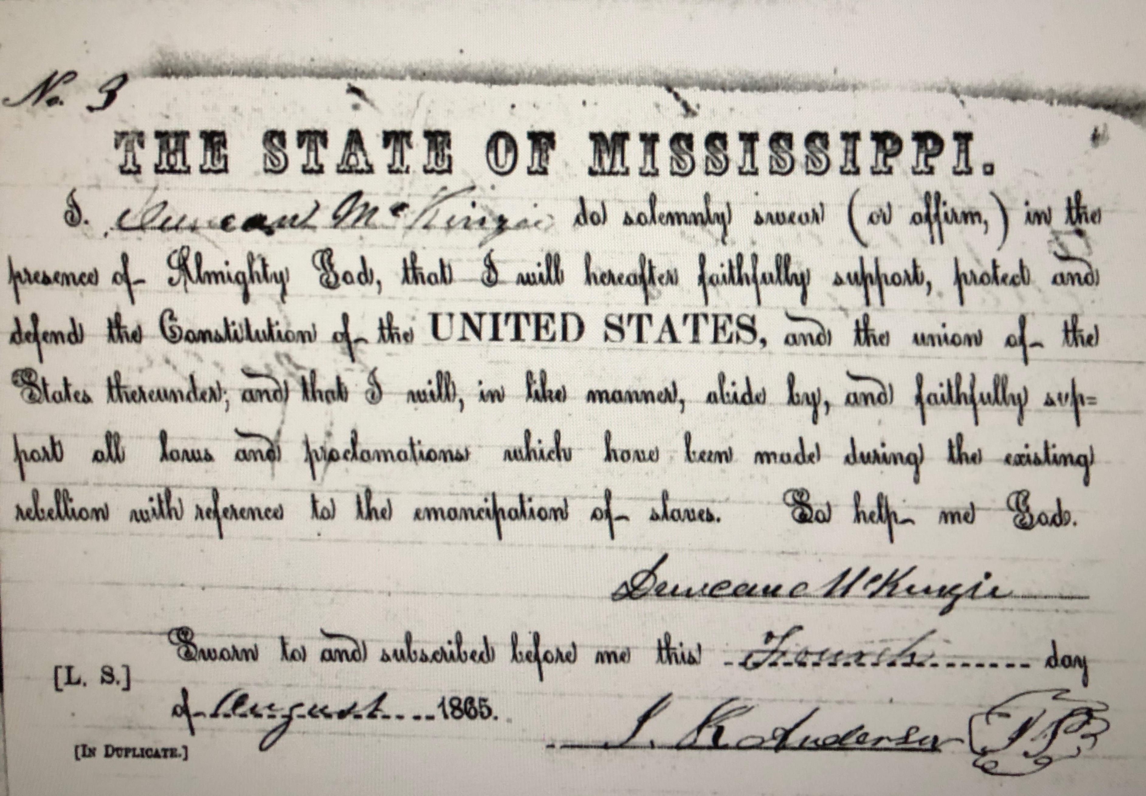 Duncan C. McKenzie (1826-1878): Nineteenth Century Mississippi